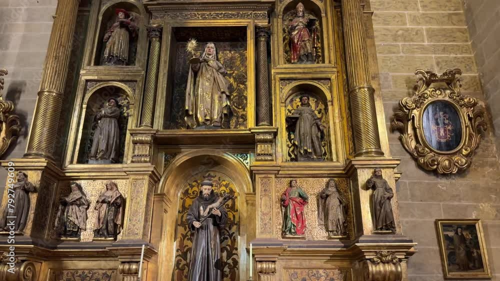 Catholic religious sculptures Virgin Mary apostles Malaga cathedral Spain Catholic religious sculptures Virgin Mary apostles Malaga cathedral Spain