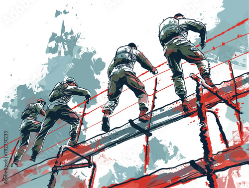 Animated Obstacle Course Endurance Building for Combat: Recruits' Limitless Determination