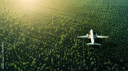 Sustainable aviation fuel concept. Net zero emissions