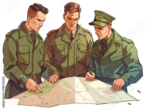 Animated Military Strategist Planning Troop Movements: A Digital Watercolor Depiction of the Art of War