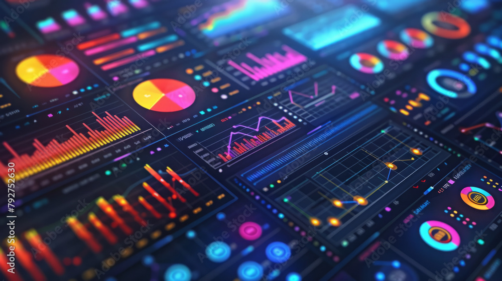 Visual infographic comparing features of productivity software with colorful charts and icons for simplified data analysis. Visual infographic comparing features of productivity software with colorful charts and icons for simplified data analysis.