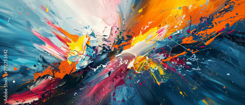Innovative robot artist blending technology and creativity through vibrant abstract paintings.