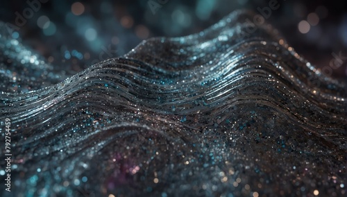 colorful silver wave light bright glitter background from Generative AI