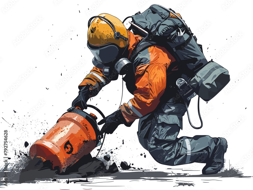 Expert Defuses Suspicious Device with Precision and Calm: A Bomb Disposal Specialist in Action Expert Defuses Suspicious Device with Precision and Calm: A Bomb Disposal Specialist in Action