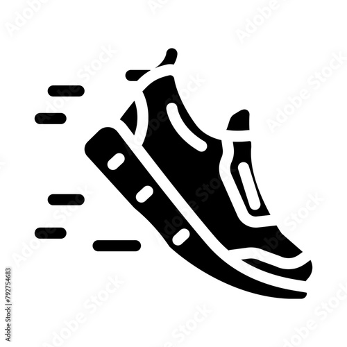running shoes glyph icon vector. running shoes sign. isolated symbol illustration