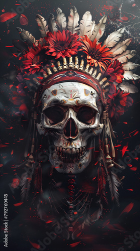 portrait of a person with a skull