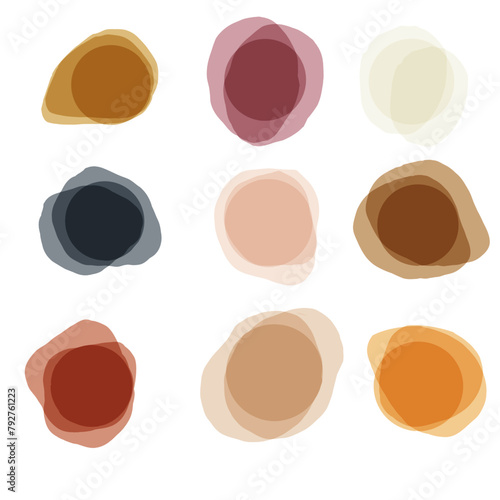 Obraz na płótnie Natural and simple hand drawn graphic design (vector set of shapes, spots, dots,