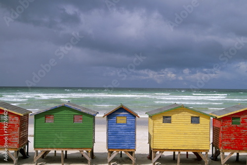 Beach huts, Muizenberg, Cape Peninsula, South Africa, Africa photo