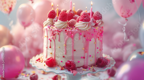birthday cake with six candles