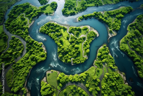 satellite image of a river delta