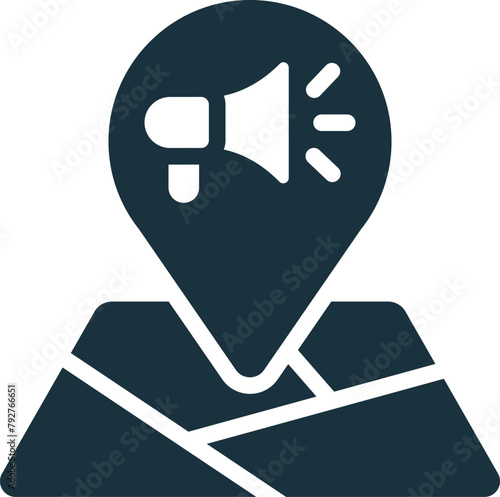 Location-Based Advertising icon. Monochrome simple Mobile Marketing And Advertising icon for templates, web design and infographics