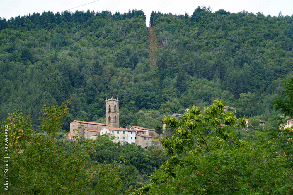 Mountain landscape near Casola in Lunigiana, Tuscany, Italy
