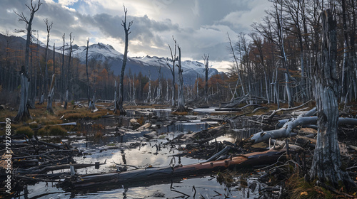 The forest devastated by beavers in Ushuaia Argentina