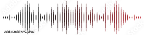 equalizer, sound wave stripes black and red, no background