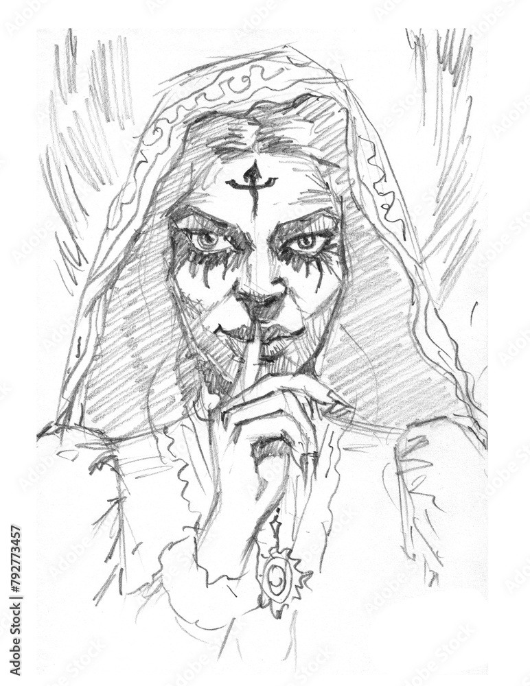 drawing of devil pencil drawing for card decoration illustration drawing of devil pencil drawing for card decoration illustration