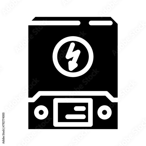 inverter solar panel glyph icon vector. inverter solar panel sign. isolated symbol illustration