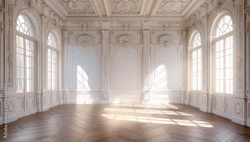 A sun-drenched, spacious room with classic detailing, high ceilings, and tall windows offering a blend of tradition and freshness