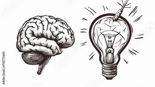 Add idea to brain bulb attack dart Ideas concept Hand photo
