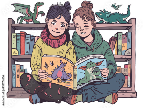 Whispering Secrets and Giggling Conspiracies: A Library Adventure with Two Inquisitive Friends