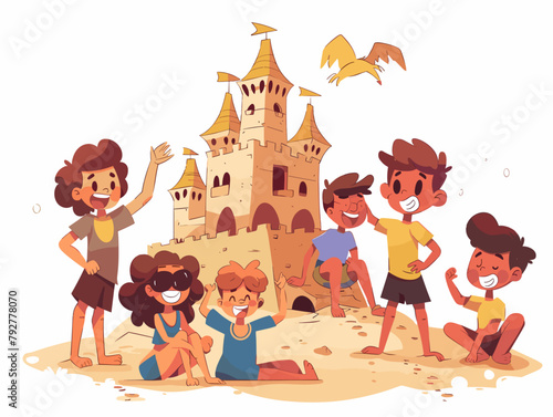Summer Delights: Youthful Exuberance on the Sandy Shore