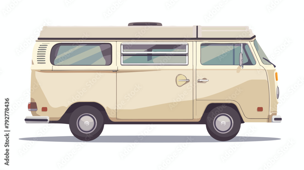 And front view. Vector flat style illustration 