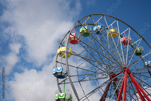 A section of the Ferris wheel in the amusement park