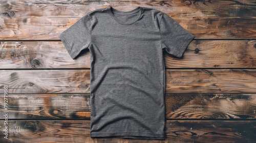 A gray t-shirt template ready to be customized. photo