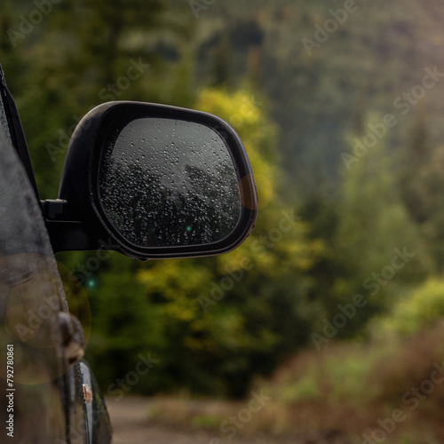 car for traveling with a mountain road