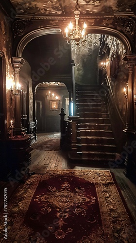 Gothic Mansion Mystery Candlelit Rooms and Secret Passages Perfect for a Thrilling Movie Set