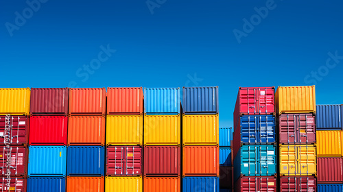 Container, logistics import and export and transportation industry background