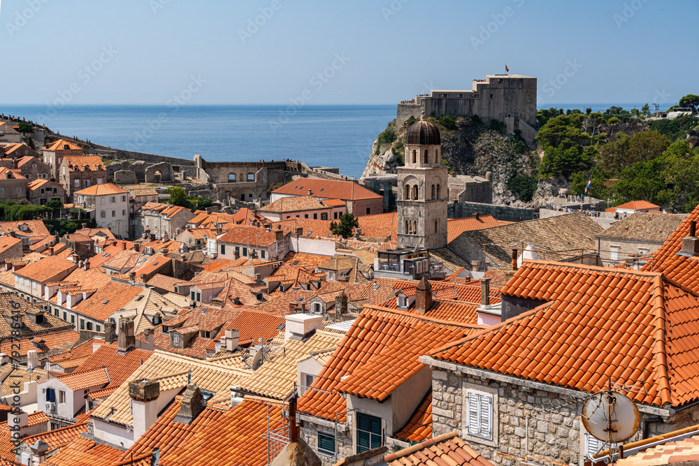 A View of Dubrovnik City With a Fort Lovrijenac in the Background, Croatia