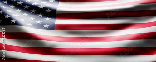United states of America flag waving in the wind. American flag background for USA national holiday celebration, 4th July, Memorial Day. © hitdelight