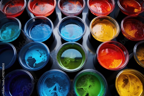 A set of drinks in different colors photo