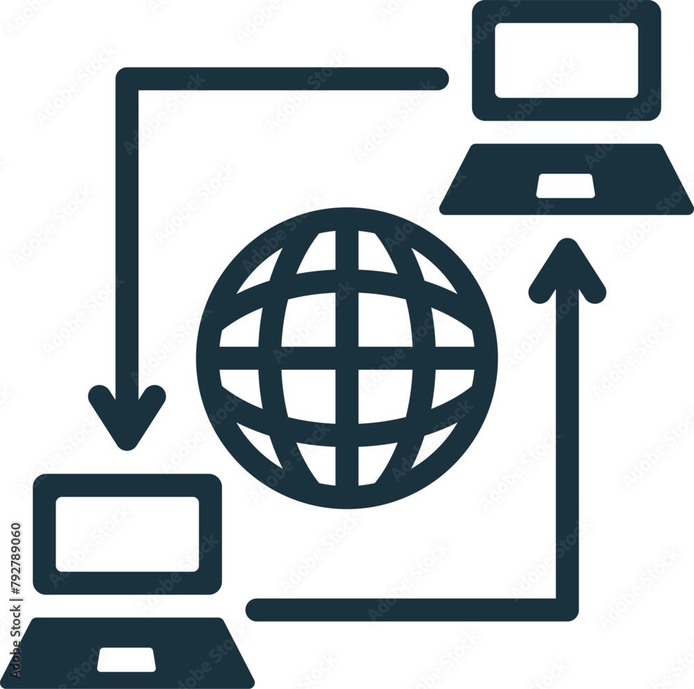 Remote Access icon. Monochrome simple Remote Work icon for templates, web design and infographics Remote Access icon. Monochrome simple Remote Work icon for templates, web design and infographics