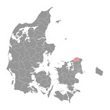 Gribskov Municipality map, administrative division of Denmark. Vector illustration.