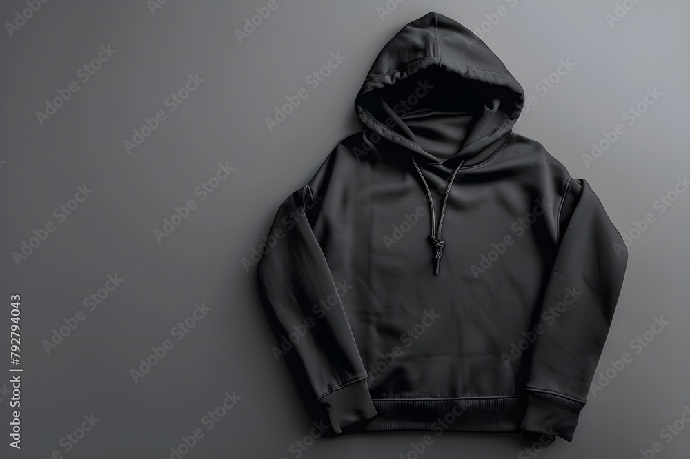 A black hodiee on gray background , blank men's hoodies, Solid Fleece Hoody Man Clothing
A black hodiee on gray background , blank men's hoodies, Solid Fleece Hoody Man Clothing