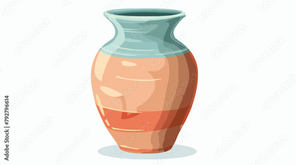 Ceramic painted vase. Glossy enameled porcelain vesse