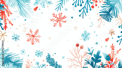 Christmas snowflakes light vector background. Christm photo