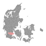 Haderslev Municipality map, administrative division of Denmark. Vector illustration.