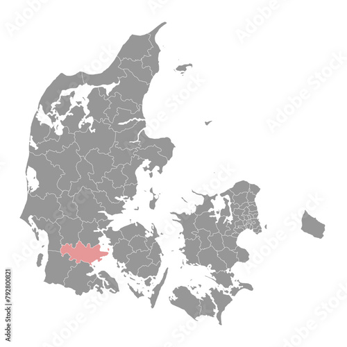 Haderslev Municipality map, administrative division of Denmark. Vector illustration. photo