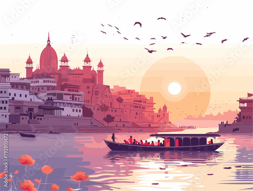 Dawn on the Ganges: Devotees Seek Spiritual Renewal amidst Nature's Serenity
