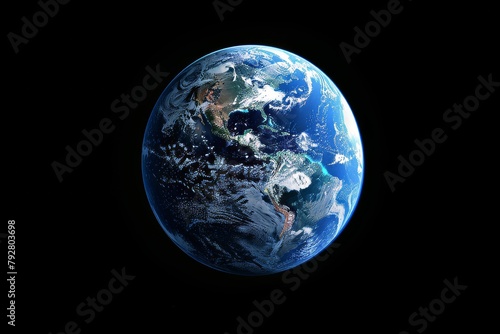 A close up of the Earth in black and white