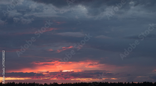 colorful dramatic sky with cloud at sunset
