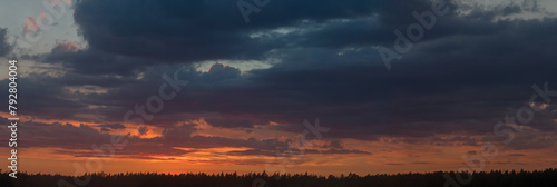 colorful dramatic sky with cloud at sunset  © alexeyart