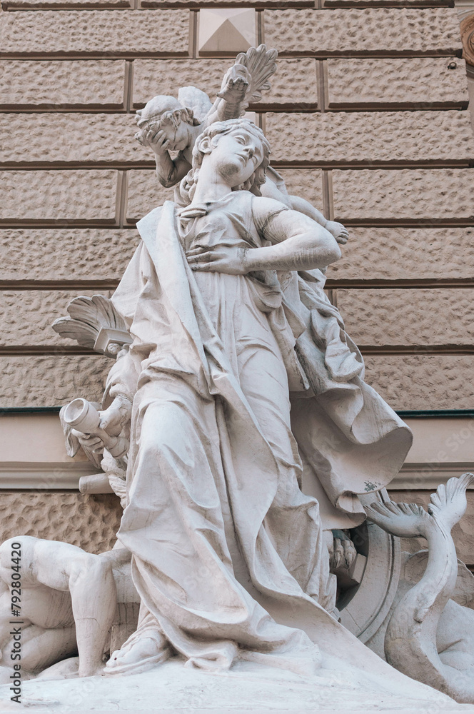 Sculpture at the entrance to Odessa Opera House. Ukraine