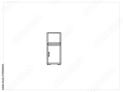 Refrigerator vector icon. Frig flat sign design. Freezer symbol pictogram. Frig icon. Refrigerator sign. UX UI r sizes chart filled outline icon. Clipart image isolated on white 