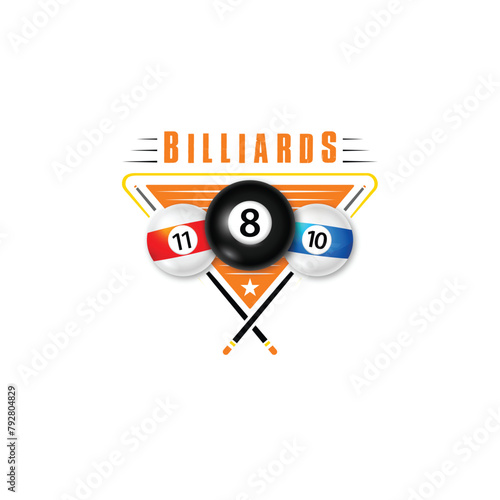 Billiards Pool Team Logo Vector Design