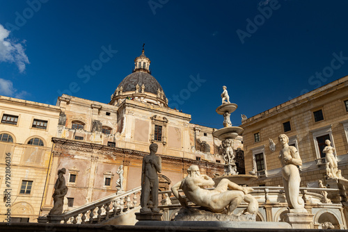 Fontana Pretoria fountain in Palermo