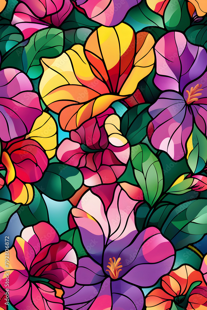Fototapeta premium seamless pattern with flowers