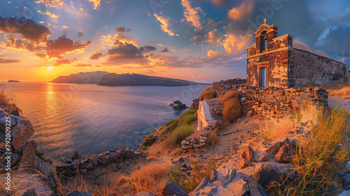 Church Agitos Nikolaos Santorini island Greece.  photo